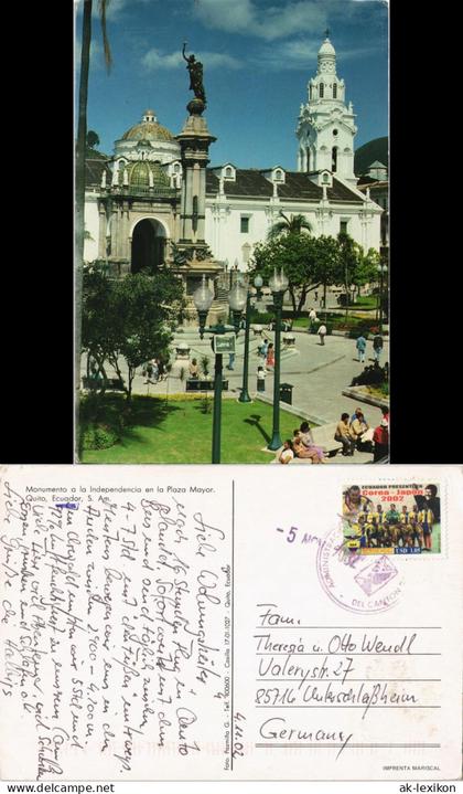Postcard Quito Monumento Independencia Plaza Mayor Ecuador AK 2002