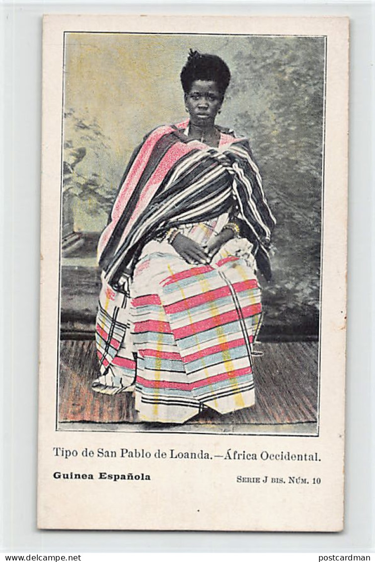Equatorial Guinea - Native woman from San Pablo de Loanda (Luanda, Angola) - Publ. unknown Serie J bis N. 10
