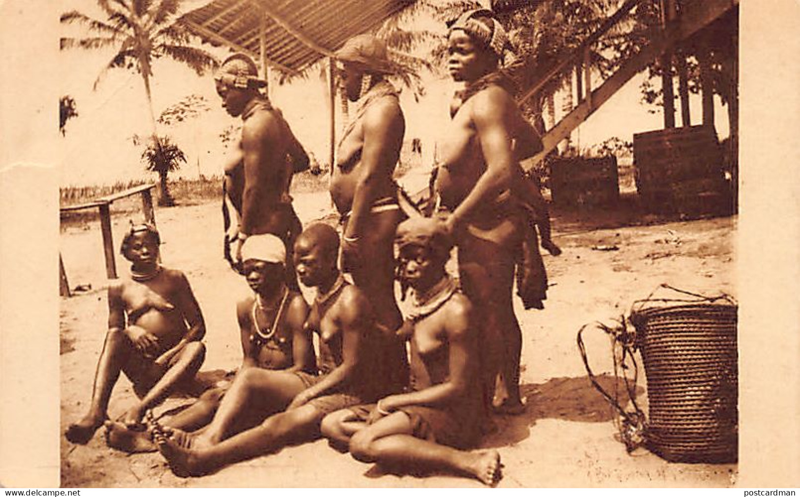 Equatorial Guinea - Women of the Samangon tribe (sub-clan of the Fang people) - ONE TEAR ON RIGHT SIDE - Ed. Pabellon Co