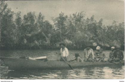 POSTAL DE GUINEA ESPAÑOLA DE UN CAYUCO EN EL RIO KYE (EXPO IBERO-AMERICANA SEVILLA 1929)