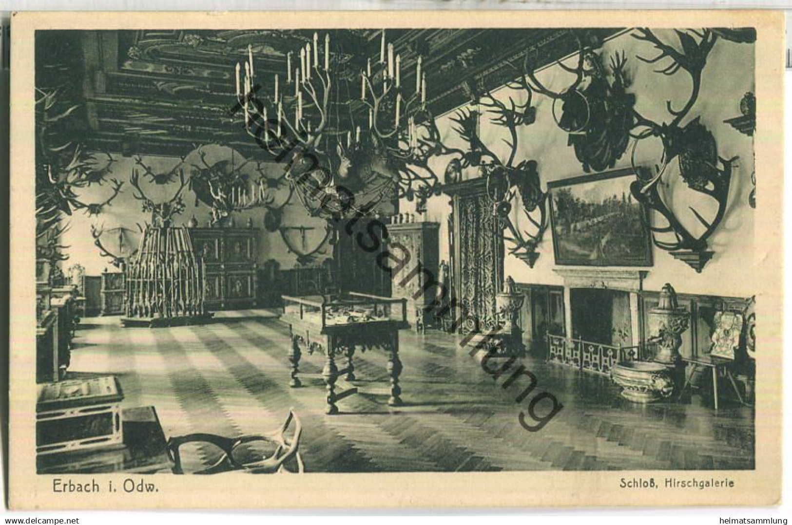 Erbach im Odenwald - Schloss - Hirschgalerie - Verlag Fritz Mader Erbach