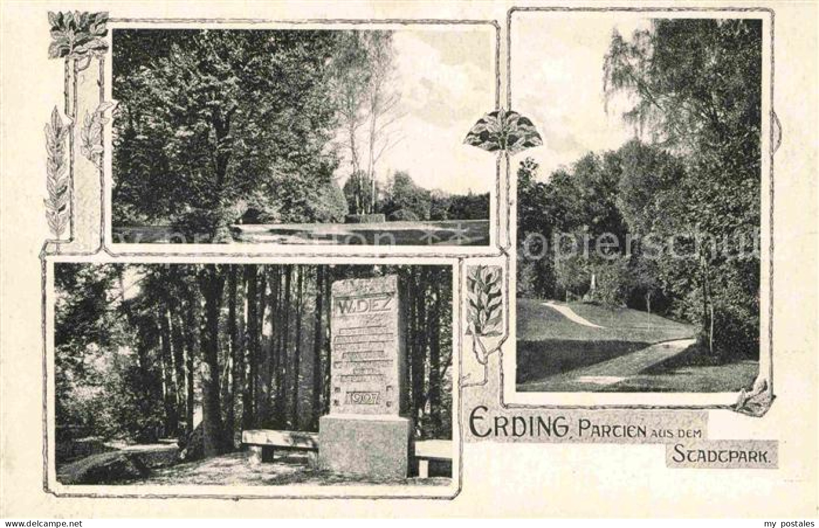 Erding Bayern Partien Stadtpark Denkmal Diez