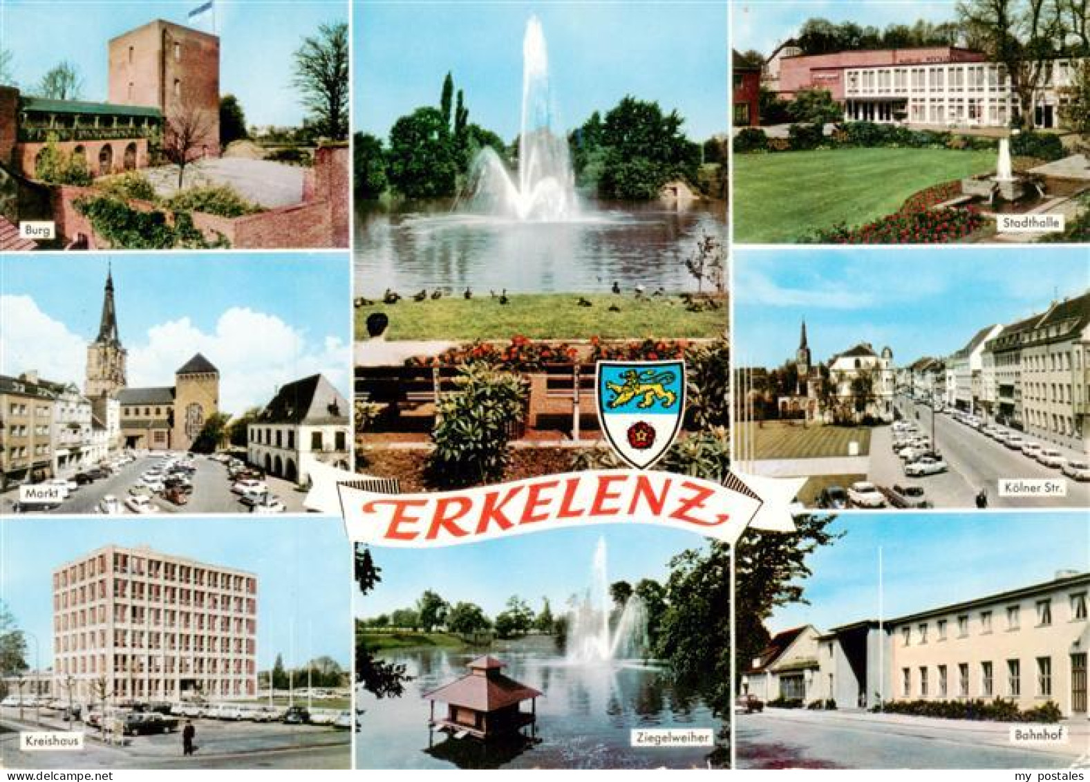 Erkelenz Burg Markt Kreishaus Park Fontaene Ziegelweiher Stadthalle Koelner Stra