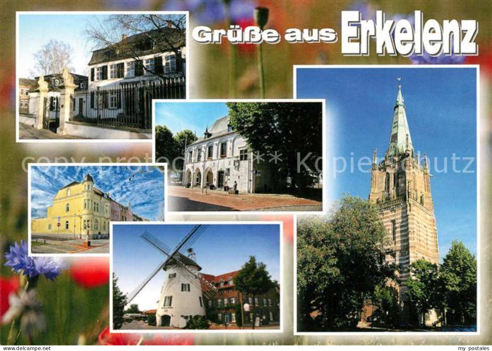 Erkelenz Teilansichten Windmuehle Kirche
