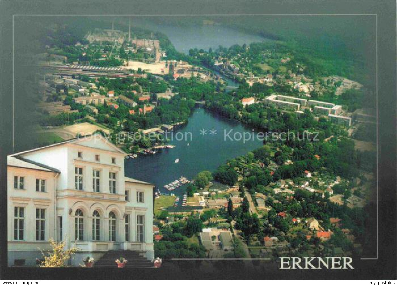 Erkner Oder-Spree Brandenburg Daemeritzsee Fliegeraufnahme Stadtpanorama Villa Y