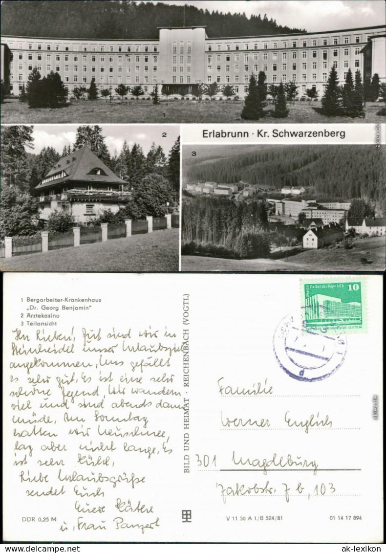 Erlabrunn-Breitenbrunn (Erzgebirge) Bergarbeiterkrankenhaus  Ärztekasino,  1981