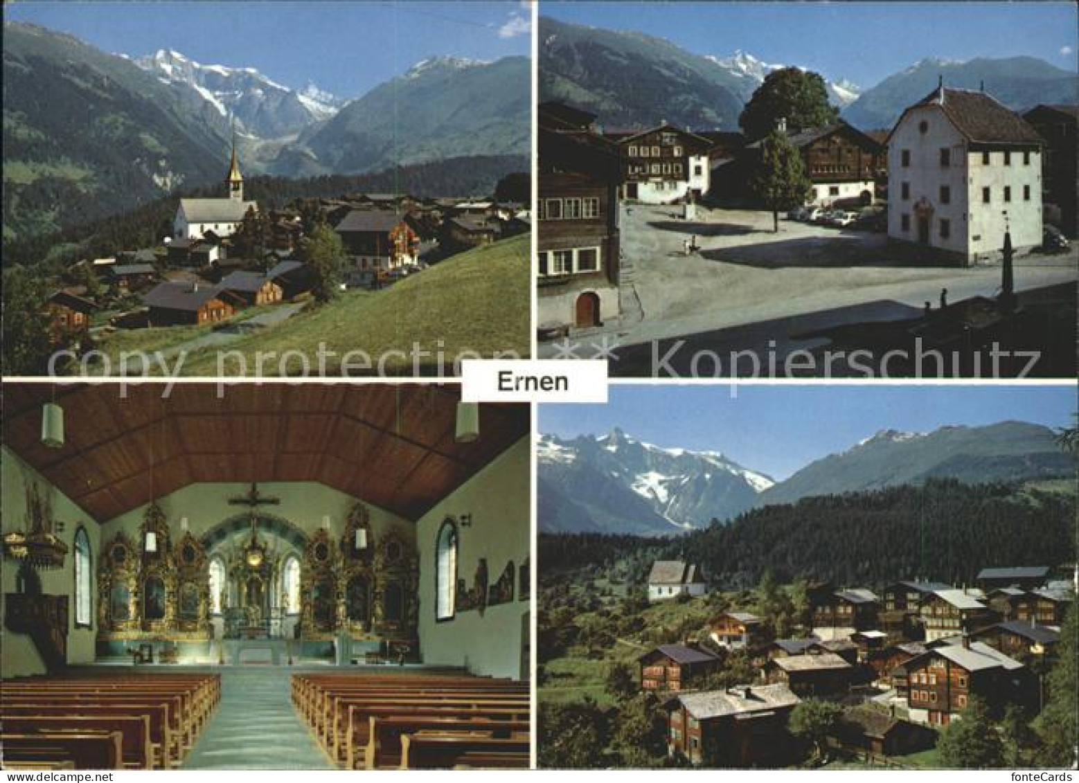 Ernen Kirche Inneres Dorfplatz Muehlebach