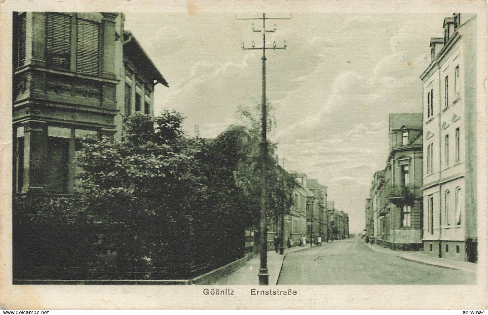 Ernststraße in Gößnitz Thüringen Postkarte AK 1928
