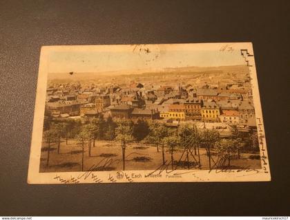 Luxembourg carte postale Esch Alzette panorama 1928 trou d'epingle