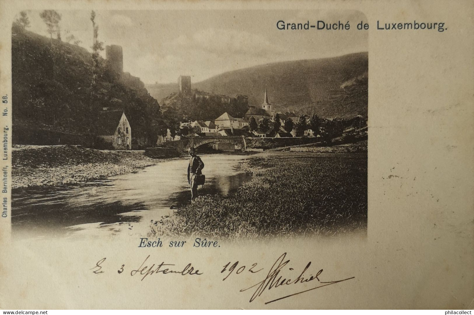 Esch sur Sure (Luxembourg) Sure et Panorama 1902