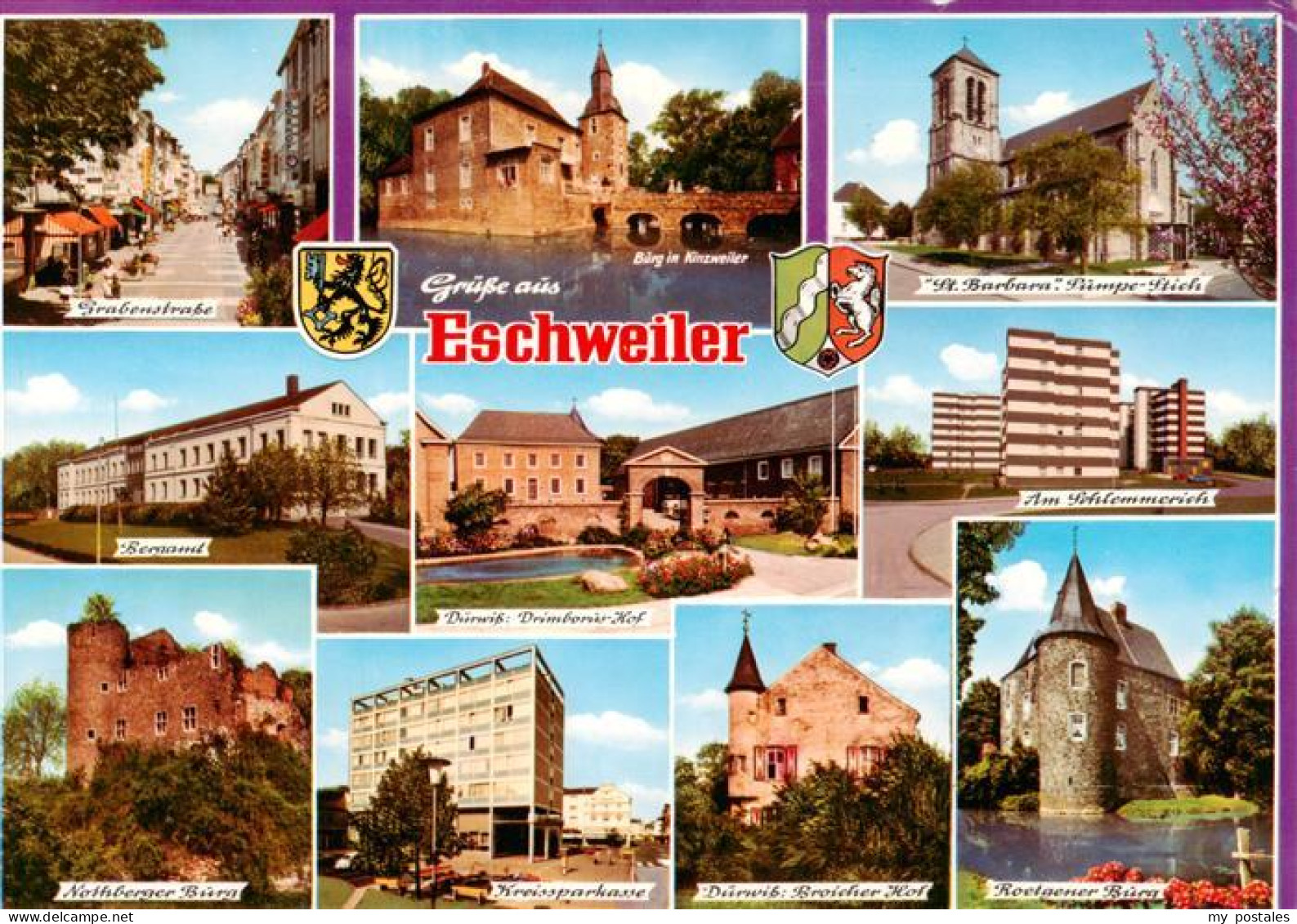 Eschweiler  Rheinland Grabenstrasse Bergamt Burg Drimborus-Hof Kreissparkasse Br