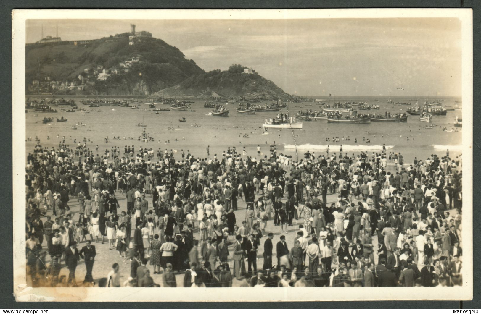Espagna Spain SAN SEBASTIAN (Guipuzkoa) 1956 " La Playa durante las Regatas ~ 1000 personas "