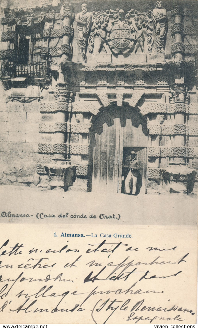 Espagne Almansa La Casa Grande Condé de Cirat circulée 1912