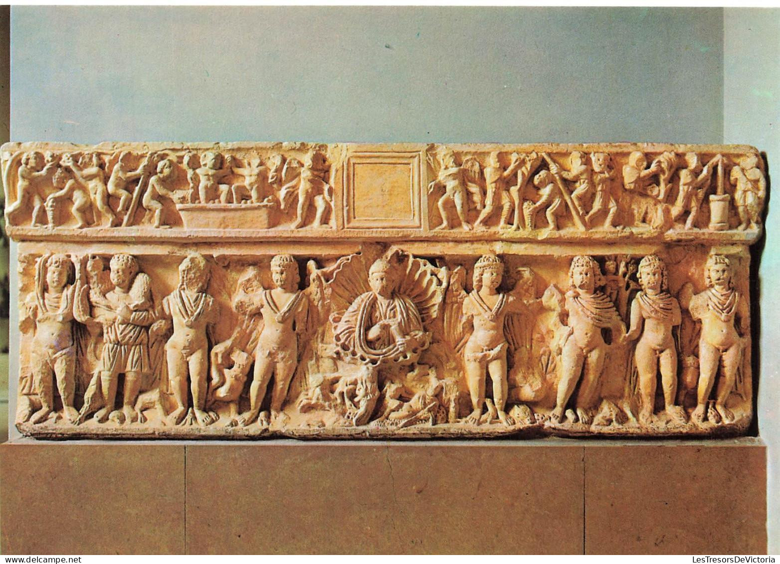 ESPAGNE - Ampurias - Sarcofogo pagano - De las Estaciones - Sarcophage - antiquité - art - Carte postale