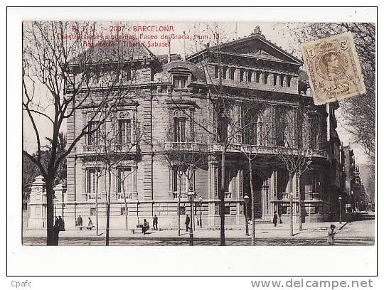 Espagne - Barcelona - Construcciones modernas, faseo de Gracia, num13 , Arquitecto Tiberio Sabater