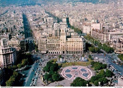 Barcelona Cataluna Plaza de Cataluna vista en helicoptero