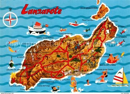 Lanzarote Kanarische Inseln Landkarte