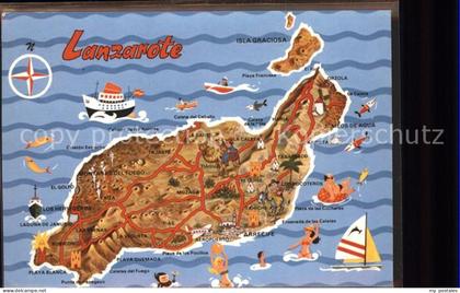 Lanzarote Kanarische Inseln Landkarte