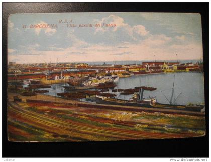 BARCELONA port harbour Catalonia Spain post card