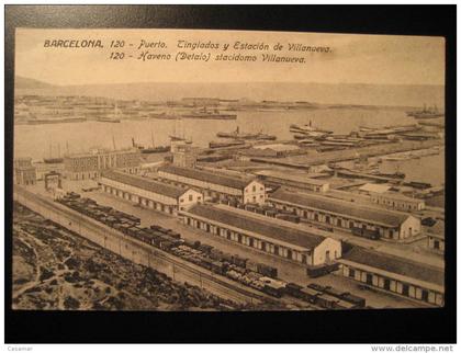 BARCELONA port harbour Villanueva Catalonia Spain post card