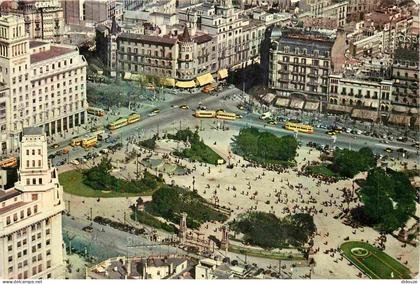 Espagne - Espana - Cataluna - Barcelona - Vista aérea de la Plaza de Cataluna - Vue d'avion de la Place de Catalogne - C