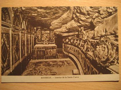 MANRESA interior de la santa cueva de San Ignacio gruta cave grotte tarjeta postal post card postcard