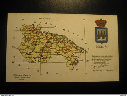 LOGROÑO La Rioja postcard SPAIN map geography atlas Alberto Martin Editor