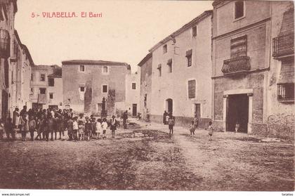 5 POSTAL DE VILABELLA - EL BARRI (FOTOTIPIA THOMAS) (TARRAGONA) NIÑOS EN LA PLAZA