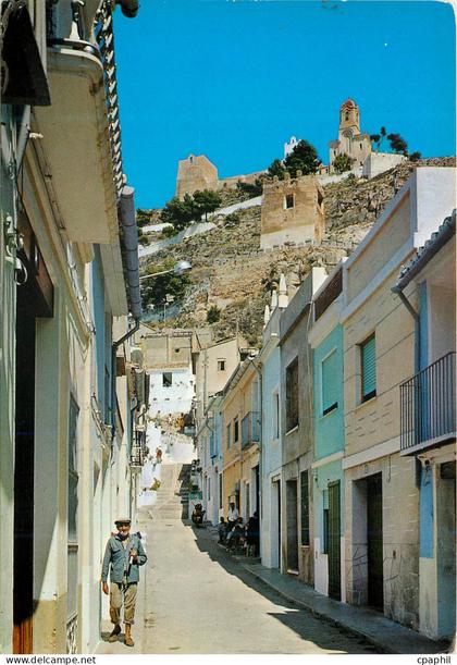 CPM Cullera (Valencia) Rue Santa Ana et Chateau