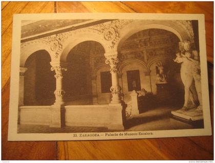 ZARAGOZA Palacio de Museos Escalera Aragon post card SPAIN