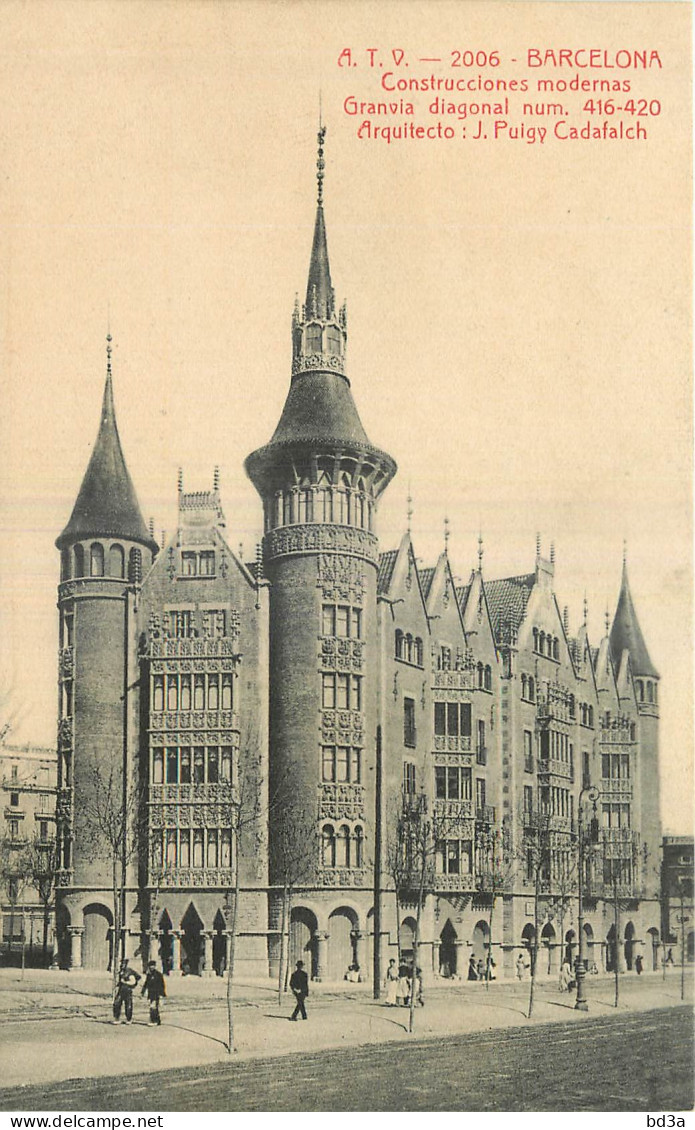ESPANA BARCELONA  CONSTRUCCIONES MODERNAS GRANVIA DIAGONAL NUM 416 420 J. PUIGY CADAFALCH