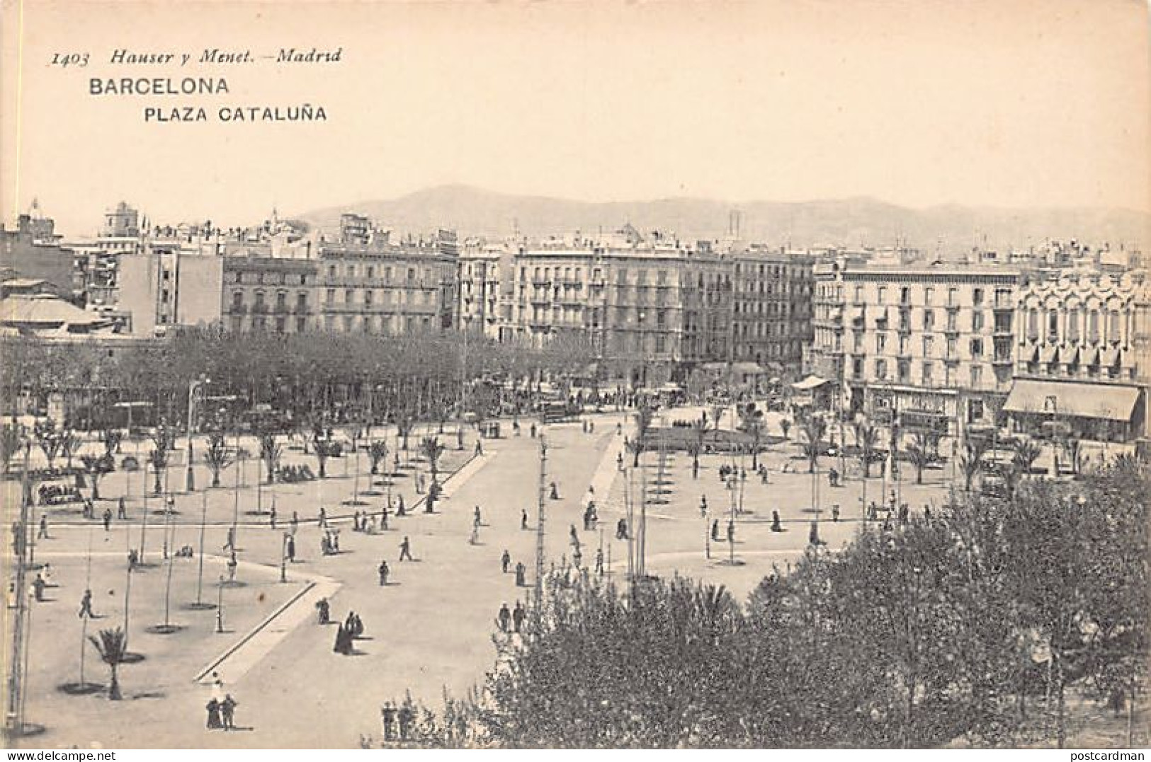 España - BARCELONA - Plaza de Cataluña - Ed. Hauser y Menet 1403