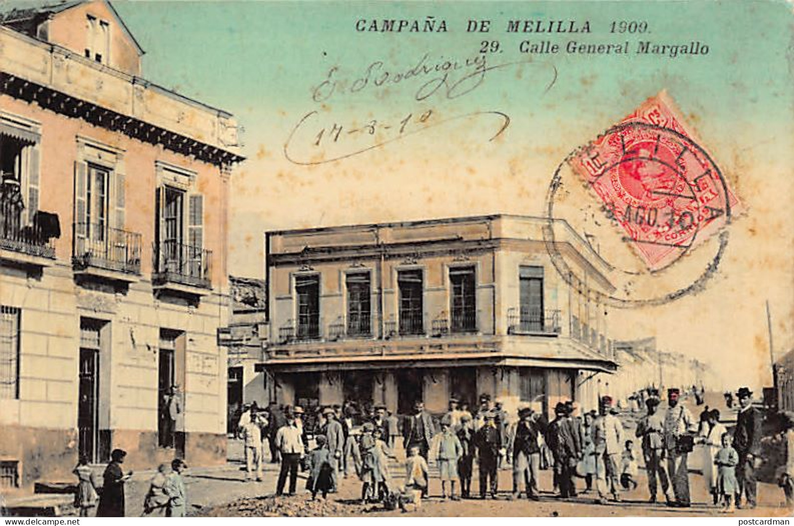 España - Campana de Melilla 1909 - Calle General Margallo - Ed. Boumendil 29