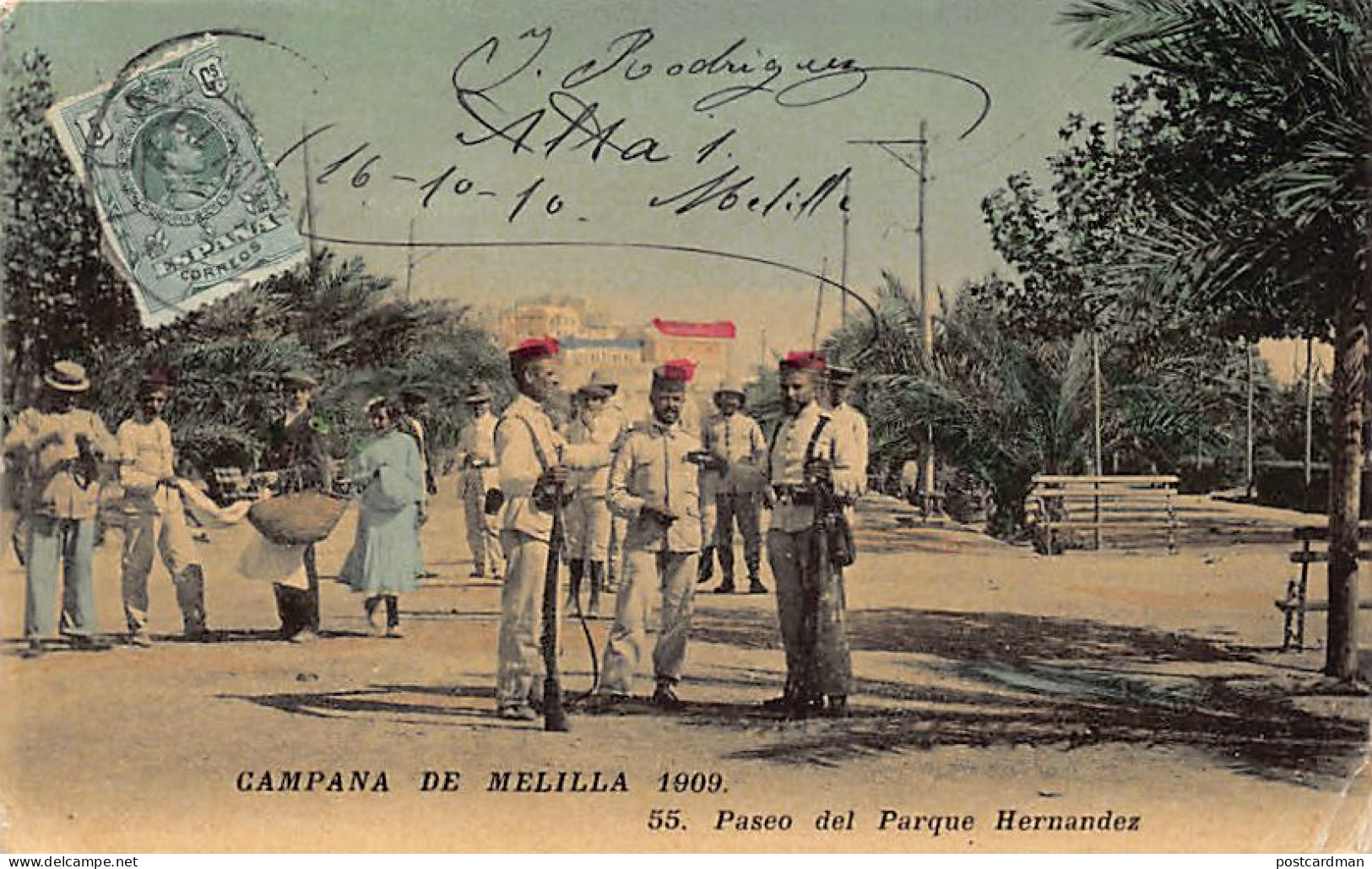 España - Campana de Melilla 1909 - Paseo del Parque Hernandez - Ed. Boumendil 55