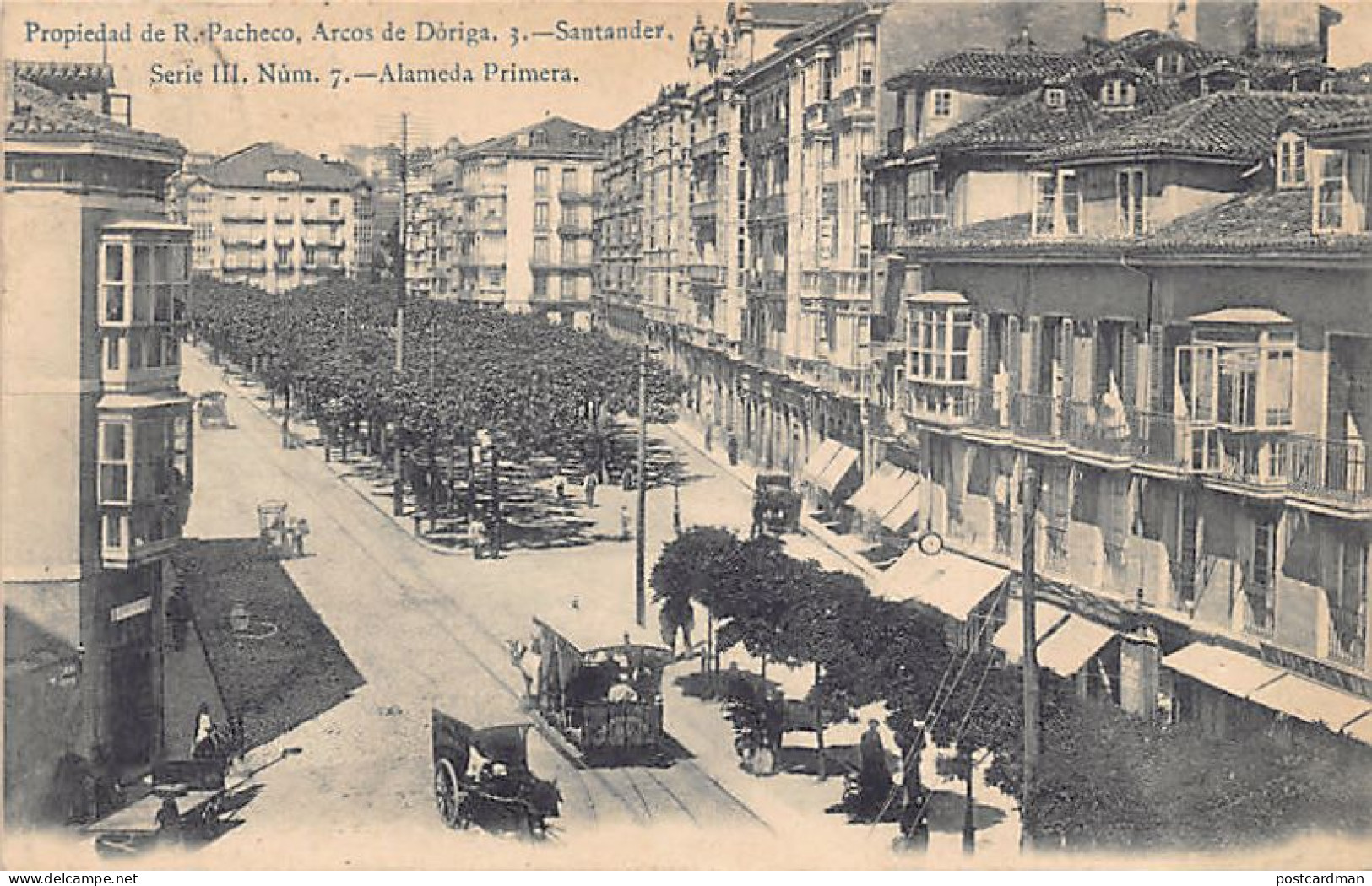 España - SANTANDER Cantabria - Alameda Primera - Ed. R. Pacheco Serie III N. 7