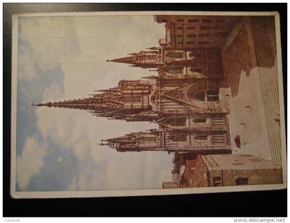 BARCELONA 1958 to Hannover Germany cathedral Franco stamp Catalonia Spain post card