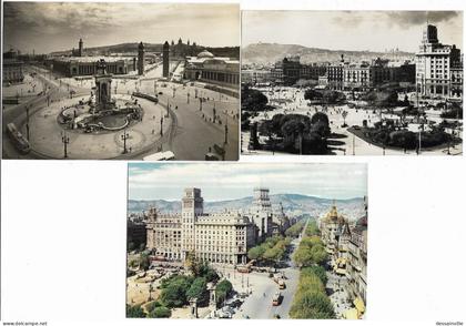 BARCELONA - Plazas 3 Postales
