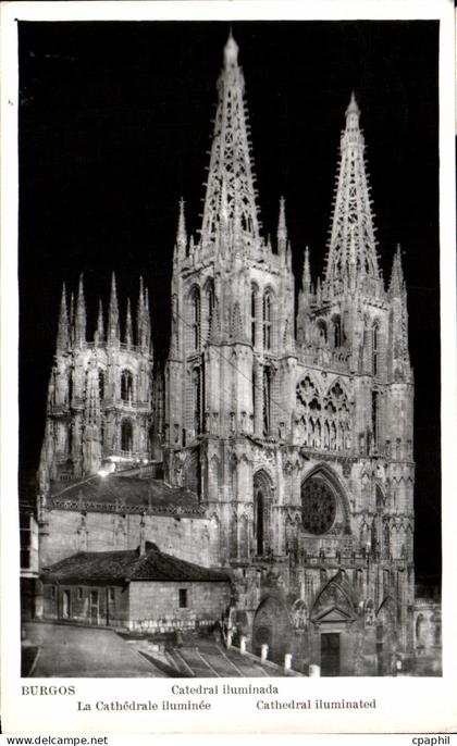 CPA Burgos Cathedral Illuminate