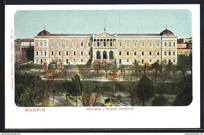 Postal Madrid, Biblioteca y Museos nacionales