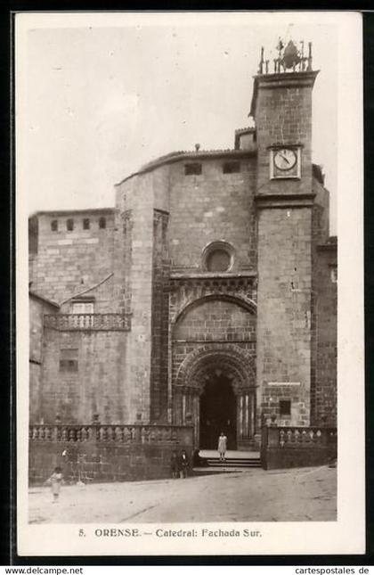 Postal Orense, Catedral: Fachada Sur