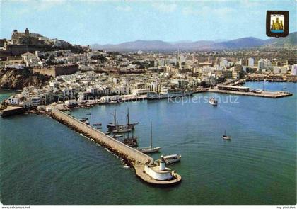 Isla Blanca IBIZA Islas Baleares ES Puerto-de-Ibiza Hafen Leuchtturm Segelboote