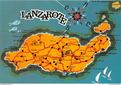 Lot 42 lanzarote spain canary island map  volcano island