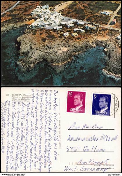 Menorca (Allgemein) Fischer Dorf BINIBECA (Menorca) Luftaufnahme 1980