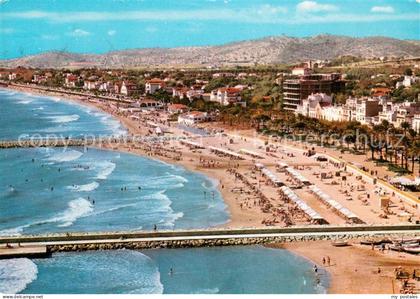 Sitges La playa y hoteles vista aérea