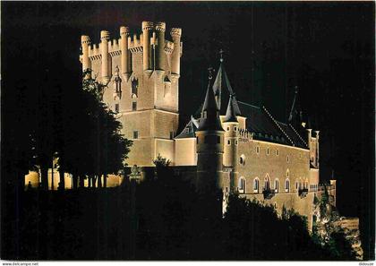 Espagne - Espana - Castilla y Leon - Segovia - Alcazar - Fachada principal - Château - Vue de nuit - CPM - Carte Neuve -