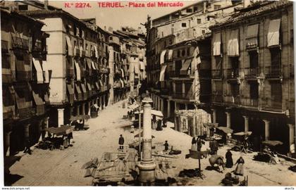 PC SPAIN TERUEL - PLAZA DEL MERCADO REAL PHOTO (a79974)