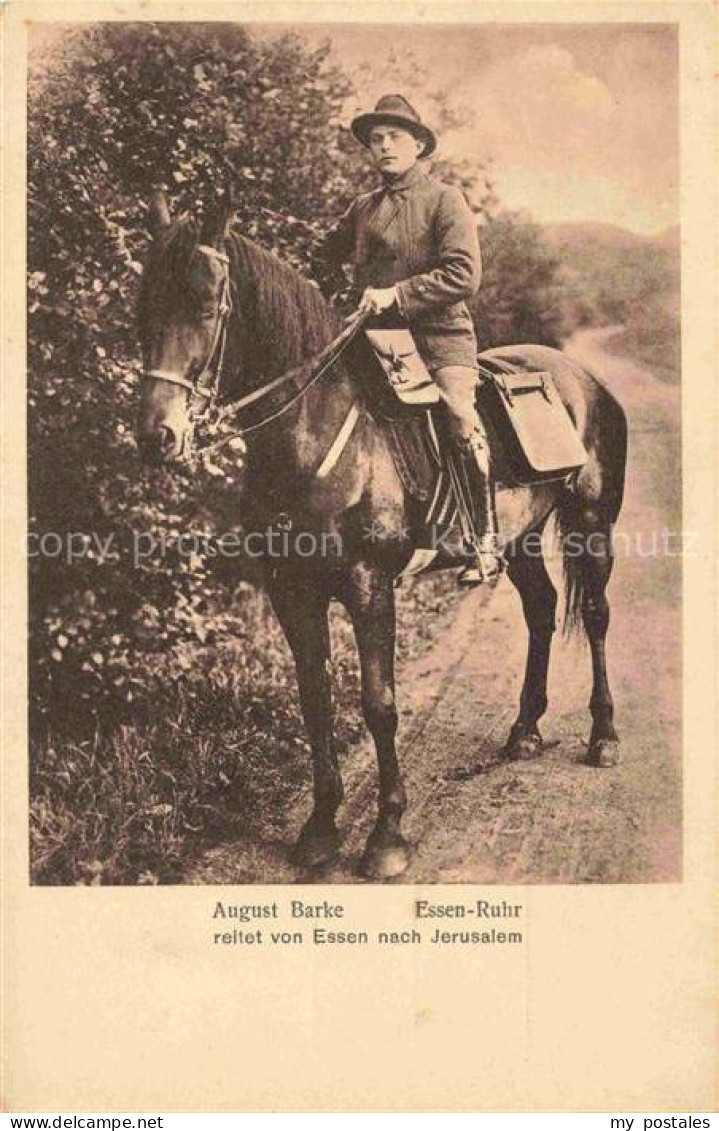 EssEN  Ruhr August Barke reitet von Essen nach Jerusalem
