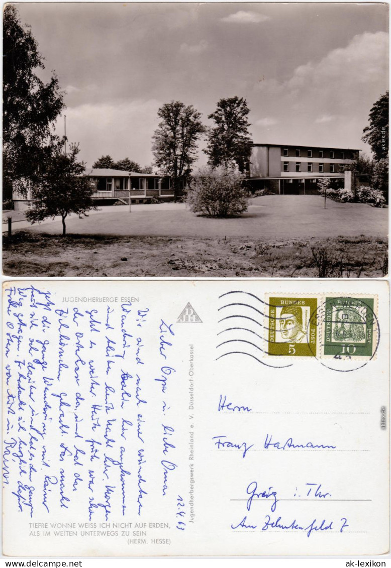 Essen (Ruhr) Jugendherberge Essen Foto Ansichtskarte 1963