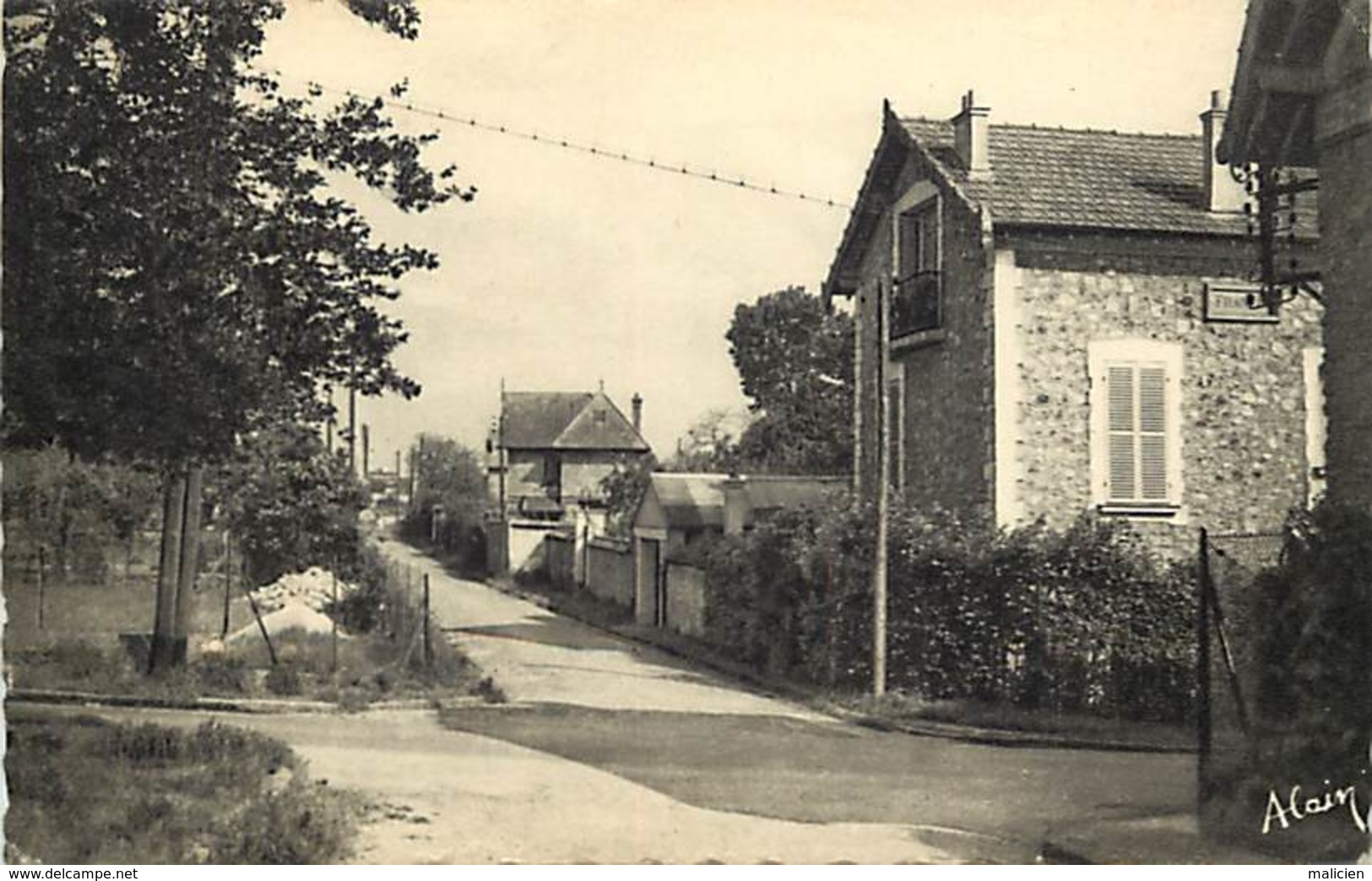 - essonne -ref-A699- crosnes - crosne - rue des vignes - villa " fran ....(?) - villas - carte bon etat -