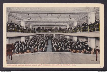 Postcard, United States, Brooklyn NY, Auditorium, Central Branch YMCA